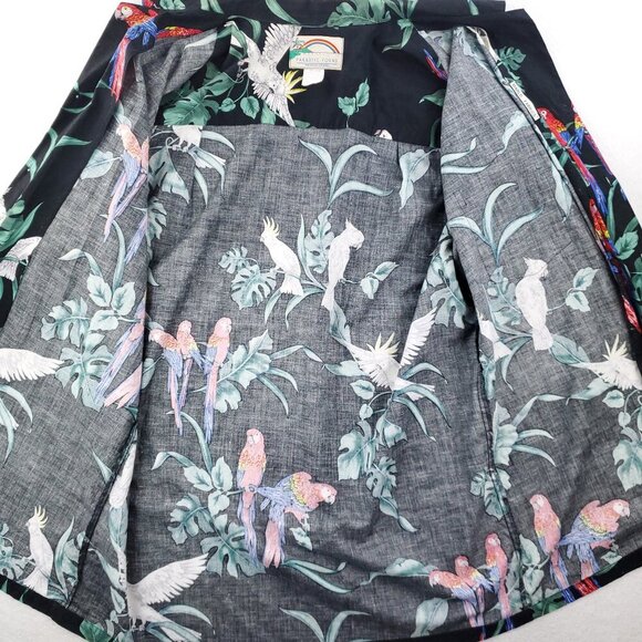 Paradise Found Vintage Hawaiian Shirt Parrots Birds Cotton Made USA Men's XL - Picture 5 of 12